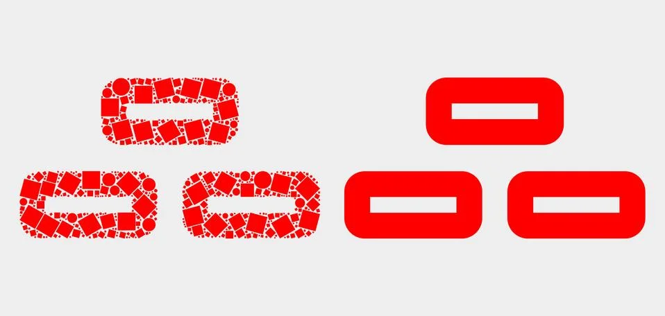 Pixelated and Flat Vector Bricks Icon Illustrazione stock