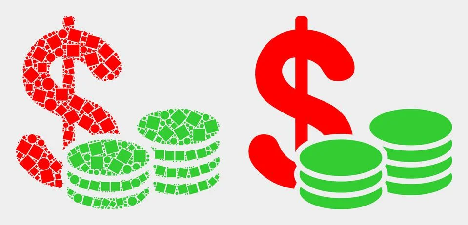 Pixelated and Flat Vector Cash Icon Illustrazione stock