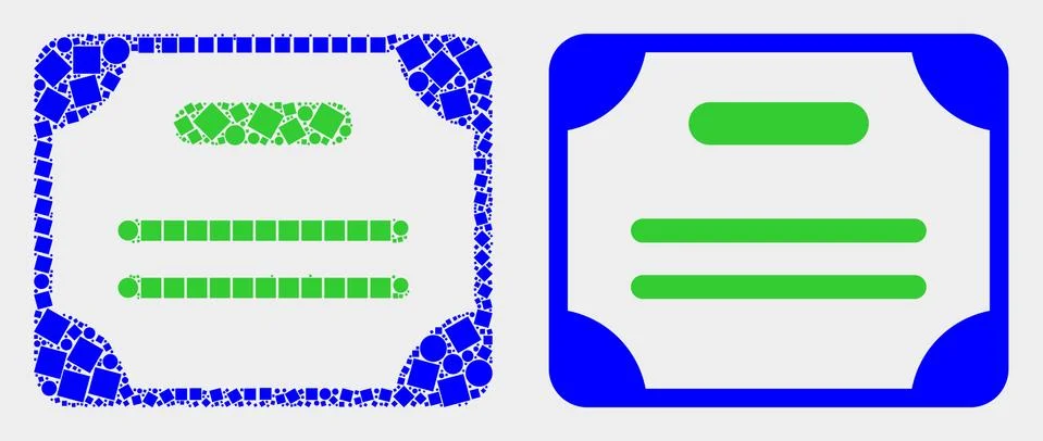 Pixelated and Flat Vector Certificate Diploma Icon 스톡 일러스트