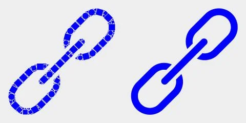 Pixelated and Flat Vector Chain Icon 스톡 일러스트