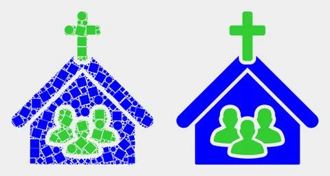Pixelated and Flat Vector Church People Icon Ilustración de archivo