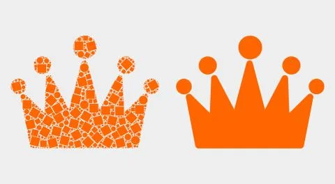 Pixelated and Flat Vector Crown Icon イラスト素材