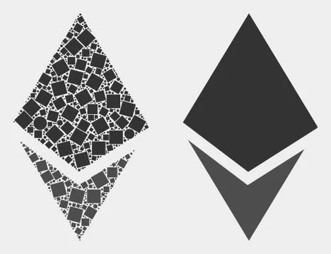 Pixelated and Flat Vector Crystal Icon Stock Illustration