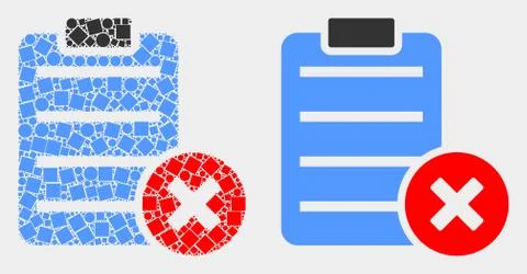 Pixelated and Flat Vector Delete Report Page Icon Illustrazione stock