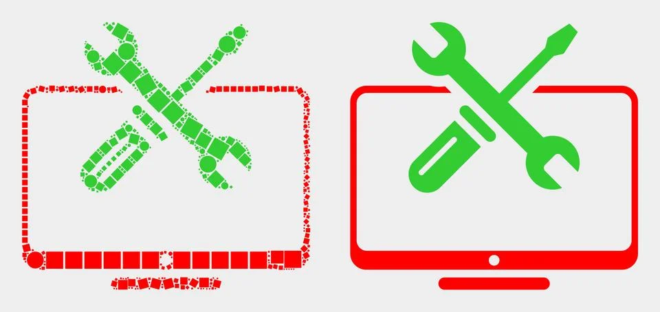 Pixelated and Flat Vector Desktop Tools Icon イラスト素材