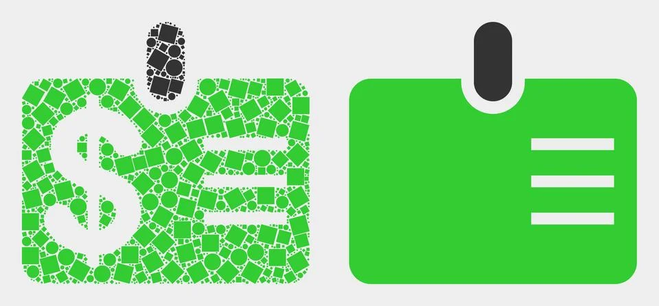 Pixelated and Flat Vector Dollar Badge Icon Stock Illustration