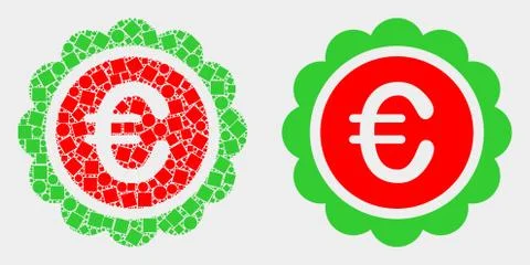 Pixelated and Flat Vector Euro Award Icon Illustrazione stock