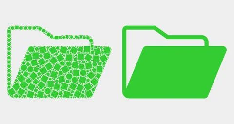 Pixelated and Flat Vector Folder Icon Illustrazione stock