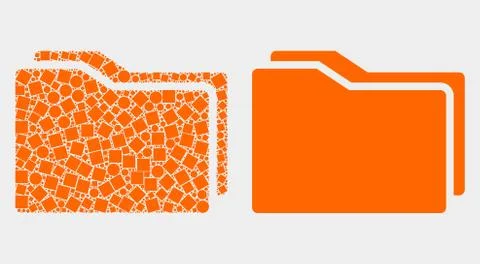Pixelated and Flat Vector Folders Icon Illustrazione stock