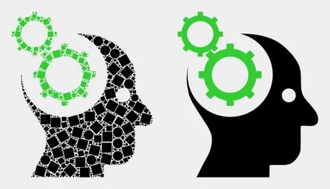 Pixelated and Flat Vector Head Gears Icon Illustrazione stock