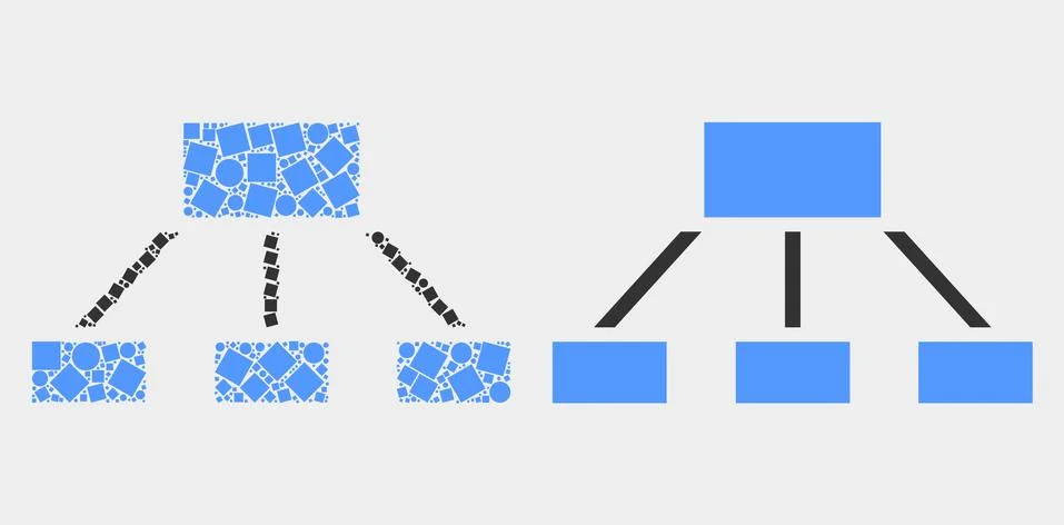 Pixelated and Flat Vector Hierarchy Icon Ilustración de archivo