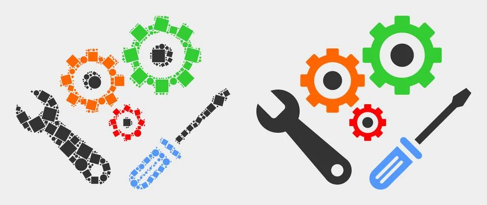 Pixelated and Flat Vector Instrumental Tools Icon Illustrazione stock