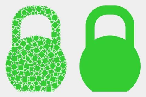 Pixelated and Flat Vector Iron Pound Icon Illustrazione stock