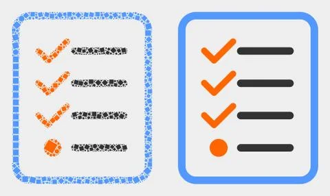 Pixelated and Flat Vector Items List Page Icon Illustrazione stock