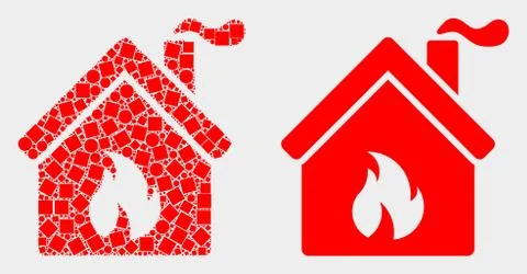 Pixelated and Flat Vector Kitchen Building Icon Ilustración de archivo