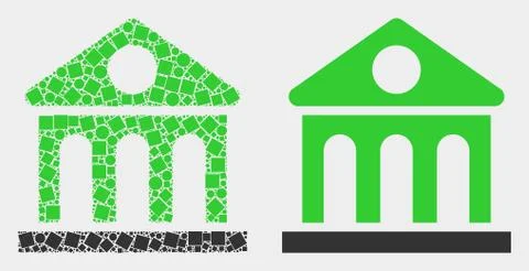 Pixelated and Flat Vector Library Building Icon Ilustración de archivo