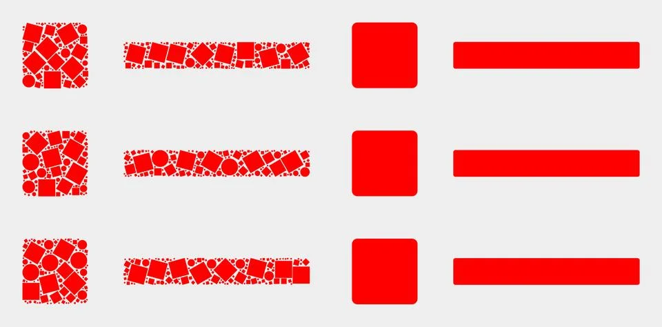 Pixelated and Flat Vector List Items Icon イラスト素材