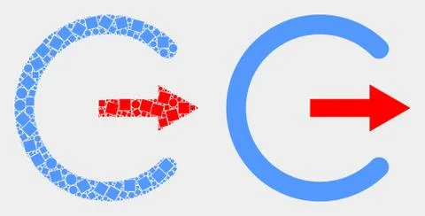 Pixelated and Flat Vector Log Out Icon Stock Illustration