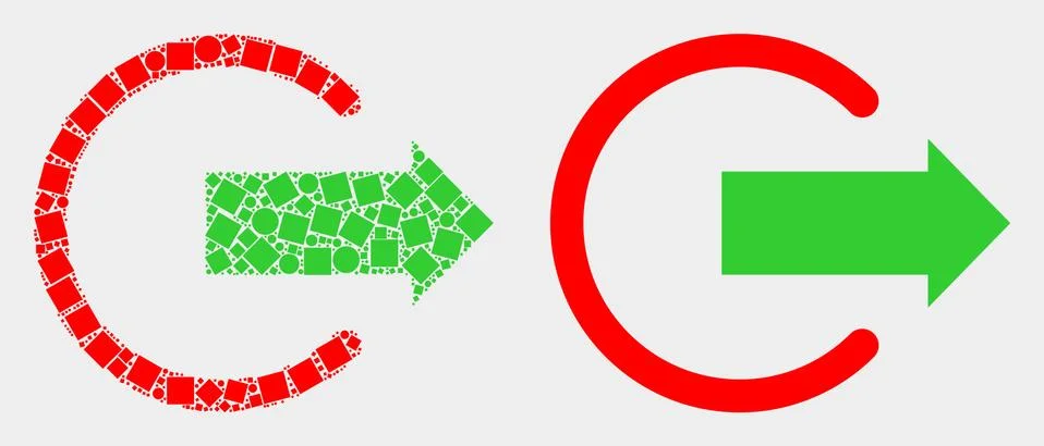 Pixelated and Flat Vector Logout Icon Stock Illustration