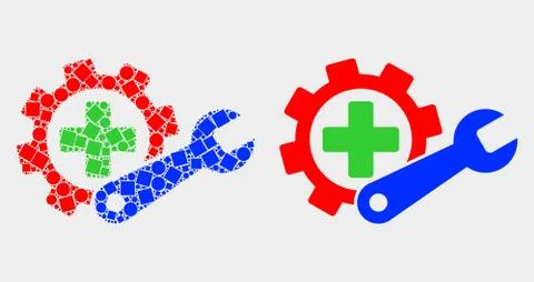 Pixelated and Flat Vector Medical Settings Icon Stock Illustration