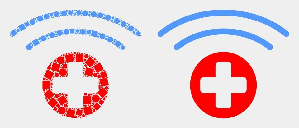 Pixelated and Flat Vector Medical Source Icon Illustrazione stock