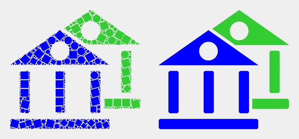 Pixelated and Flat Vector Museum Buildings Icon Ilustración de archivo