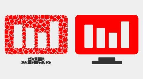 Pixelated and Flat Vector Online Chart Icon 스톡 일러스트