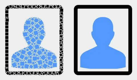Pixelated and Flat Vector Person Portrait Icon 스톡 일러스트