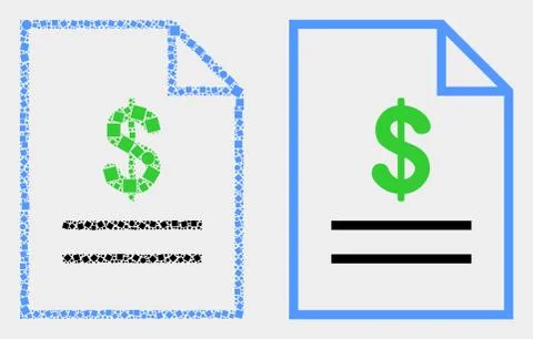 Pixelated and Flat Vector Price List Page Icon Illustrazione stock