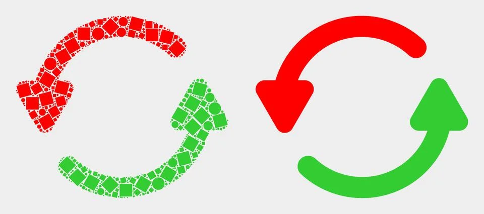Pixelated and Flat Vector Refresh Arrows Icon Illustrazione stock