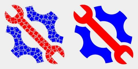 Pixelated and Flat Vector Repair Tools Icon イラスト素材