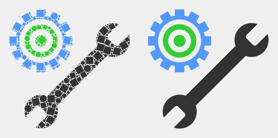 Pixelated and Flat Vector Repair Tools Icon イラスト素材