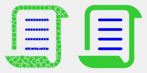 Pixelated and Flat Vector Scroll List Icon 스톡 일러스트