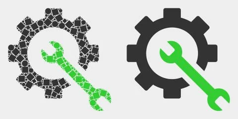 Pixelated and Flat Vector Service Tools Icon イラスト素材