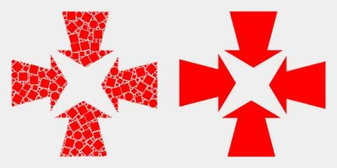 Pixelated and Flat Vector Shrink Arrows Icon Illustrazione stock