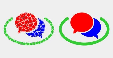 Pixelated and Flat Vector Social Network Messages Icon 스톡 일러스트