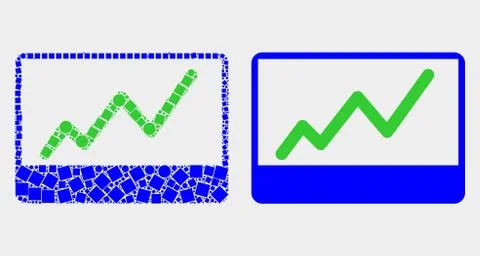 Pixelated and Flat Vector Stocks Chart Icon Illustrazione stock