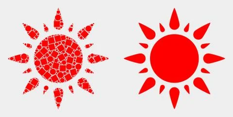 Pixelated and Flat Vector Sunshine Icon Illustrazione stock