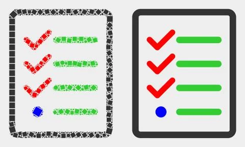 Pixelated and Flat Vector Task List Page Icon Stock Illustration