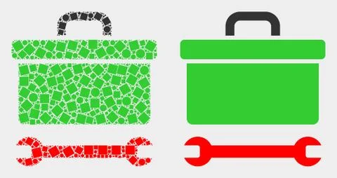 Pixelated and Flat Vector Toolbox Wrench Icon イラスト素材