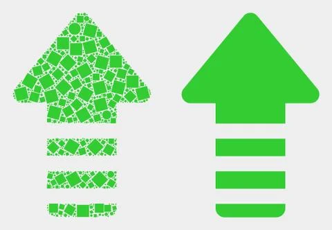 Pixelated and Flat Vector Update Arrow Icon Illustrazione stock