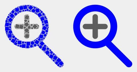 Pixelated and Flat Vector Zoom In Icon Illustrazione stock