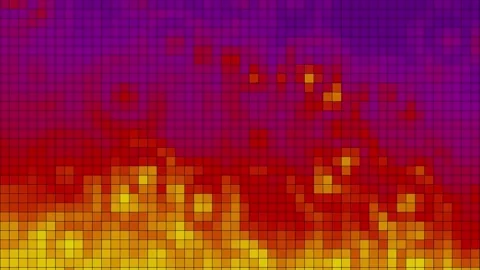 Pixelated animation of vivid grid of squares in yellow, blue, purple, red Stock-Footage 302478682