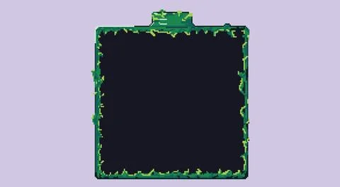 Pixelated Art Of Green Grass Frame. Illustrazione stock
