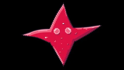 Pixelated art of simple cute animation star character waving. Stock Footage 248244084