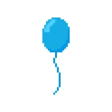 Pixelated balloon icon. Retro pixel colorful balloons party celebration design Stock Illustration