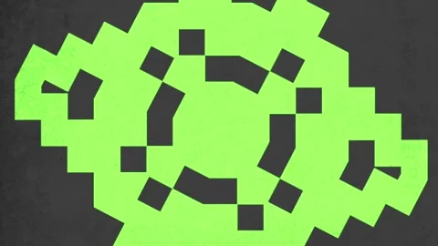 Pixelated black and green design with white square - modern and stylish pattern Stock Footage 315104415