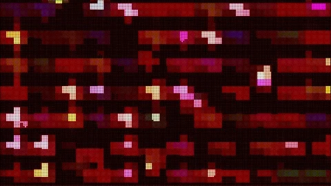 Pixelated Block Flow Video Background Matrix Pattern Random Movement Red Stock Footage 323679691