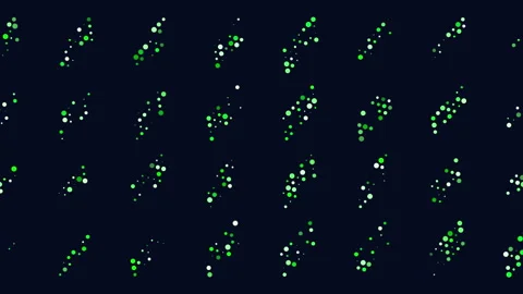 Pixelated blue and green pattern on dark background Vídeos de archivo 300743003