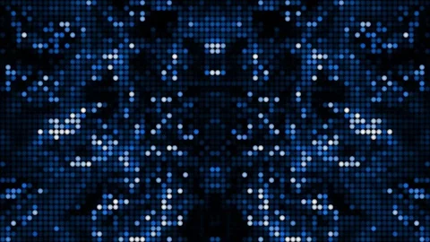 Pixelated blue background with mirror effect on sides. For stage or gaming Stock Footage 321594340